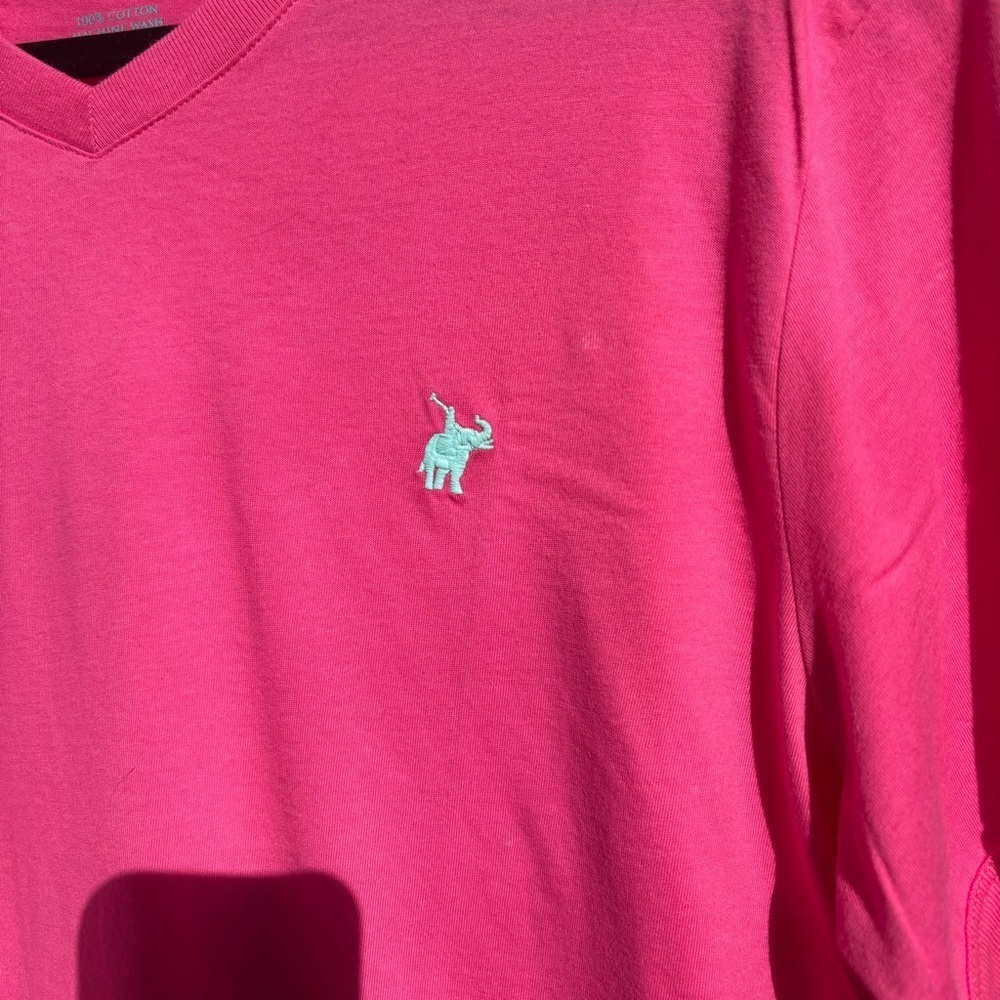 Men's Pink Polo Shirt v-neck - Picture 5 of 6
